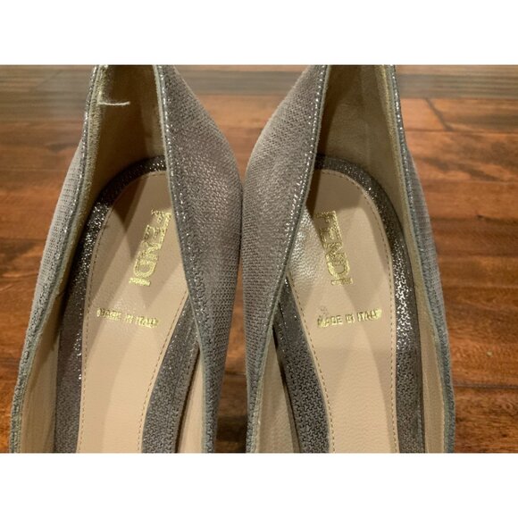 FENDI Silver Metallic Platform Stiletto Heel Peep Toe Heel W/ Bow Sz 37 | 7 - Picture 4 of 9
